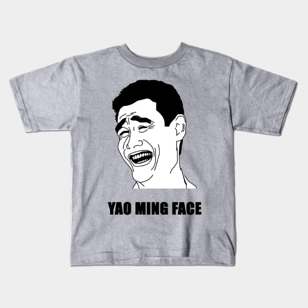 Yao Ming Face Kids T-Shirt by rubernek